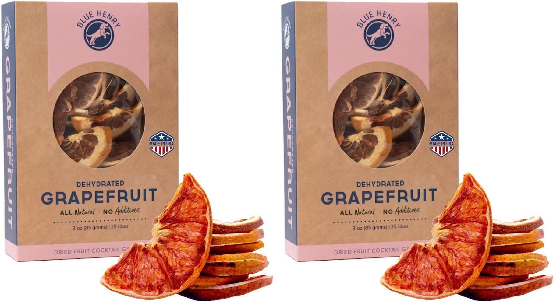 BlueHenry Dehydrated Grapefruit - 3 oz - 25 slices - Natural Fruit (Pack of 2) | Amazon (US)