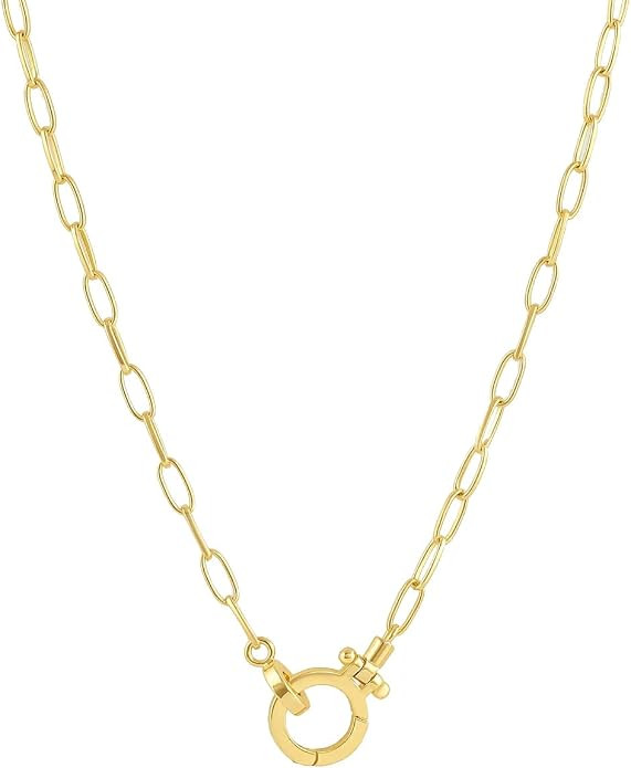 gorjana - Parker Mini Necklace 17 inches - 18k Gold Plated - Adjustable Hinge Closure - Ideal Gif... | Amazon (US)