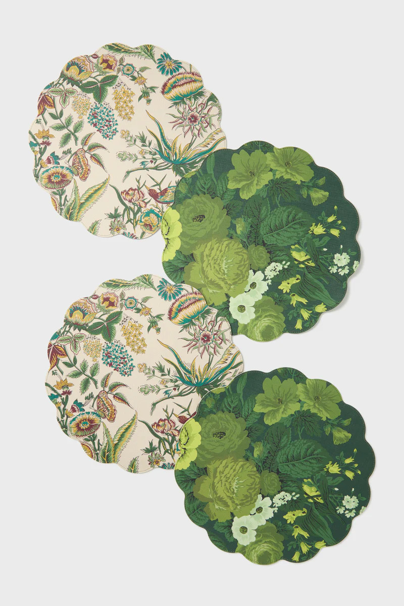 Verdant Floral Reversible Wipeable Placemats Set of 4 | Tuckernuck (US)