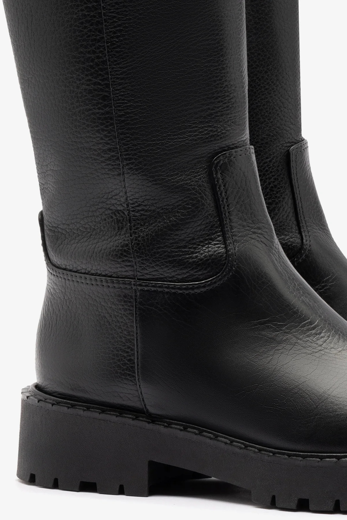 Anne Lugsole Boot In Black Leather | Larroude