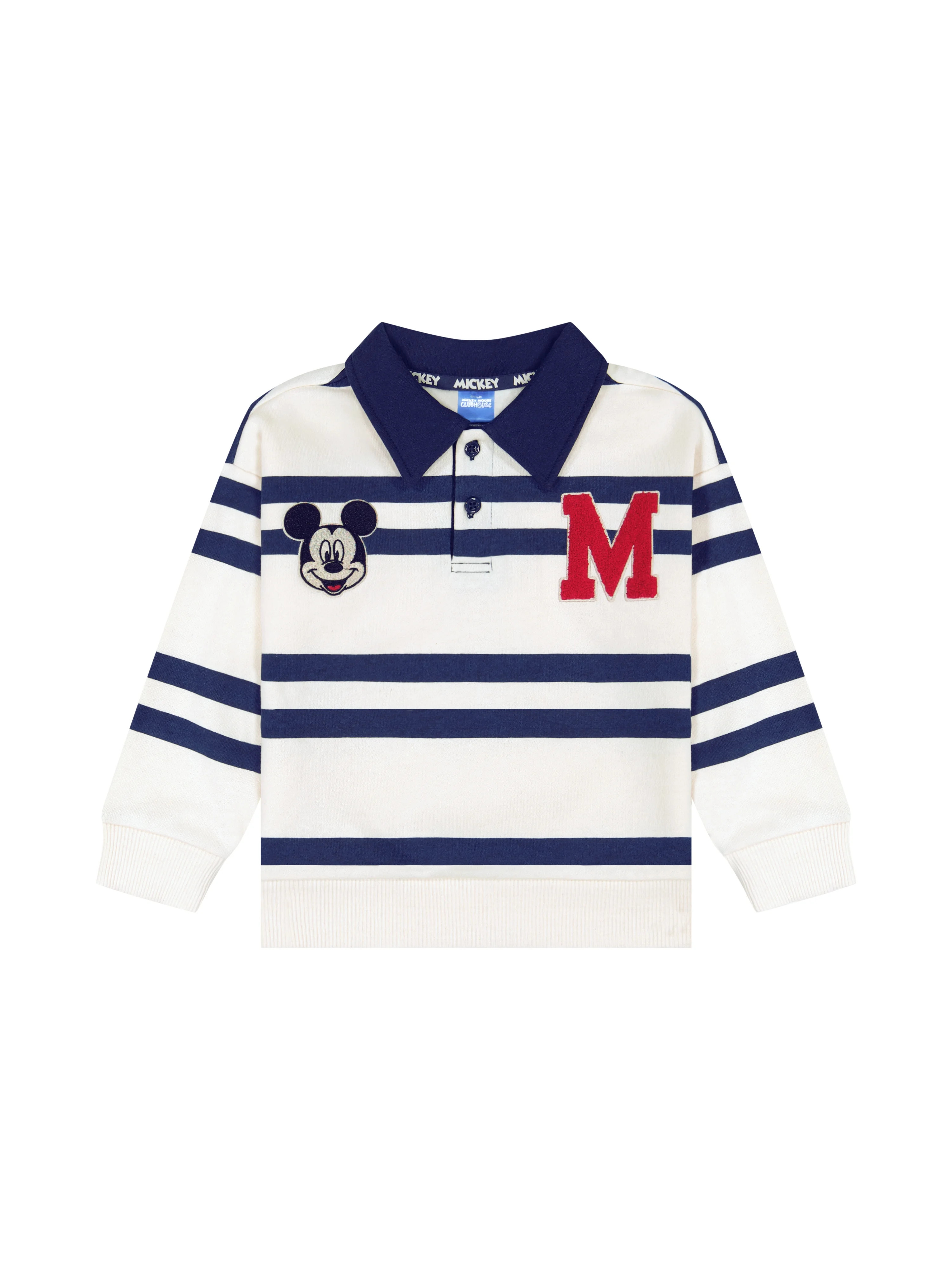 Mickey Mouse Toddler Boy Cream Long Sleeve Rugby Shirt, Sizes 12M-5T | Walmart (US)