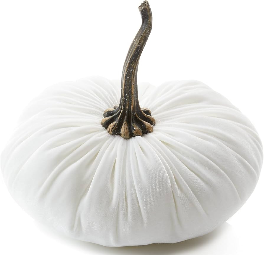 Your Heart's Content 9 Inch Velvet Pumpkin (Ivory) | Amazon (US)
