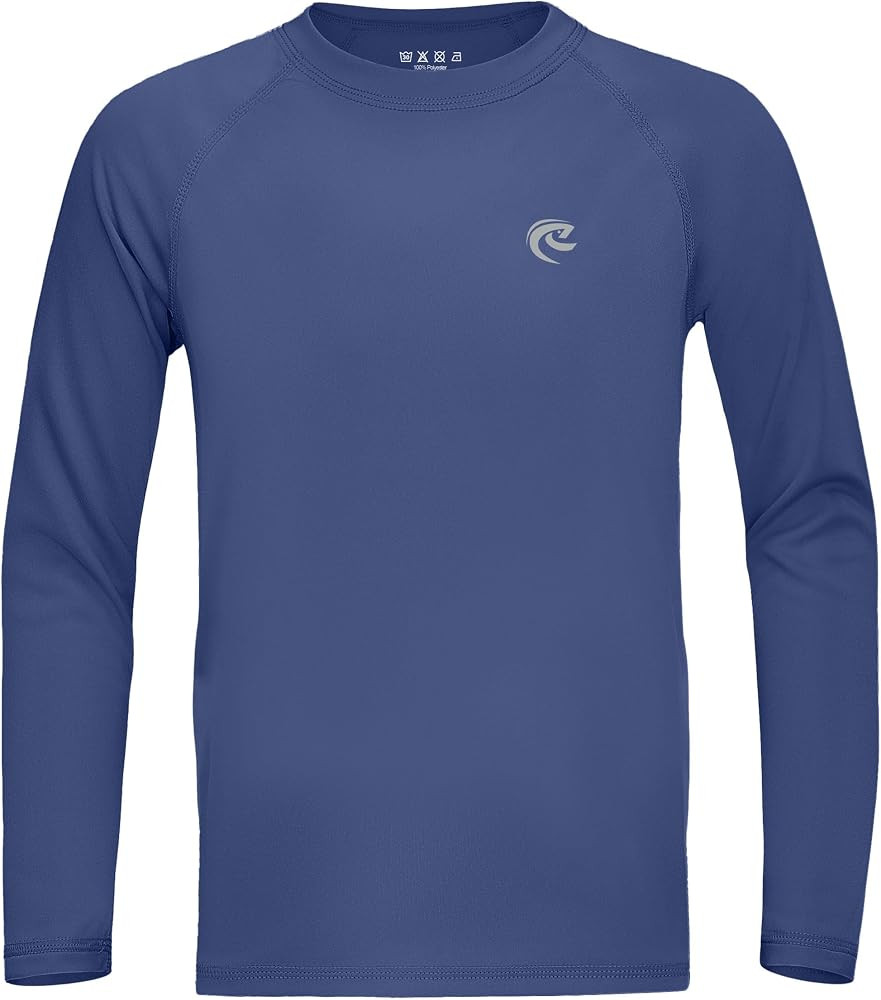 Boys UPF 50+ Swim Shirt Long Sleeve, 1 or 2 Pack UV Sun Protection Rash Guard, Youth Kids SPF Wat... | Amazon (US)