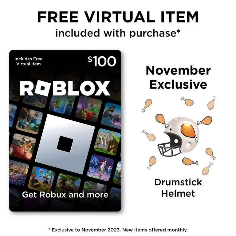 Roblox $100 Gift Card - [Digital] + Exclusive Virtual Item | Walmart (US)