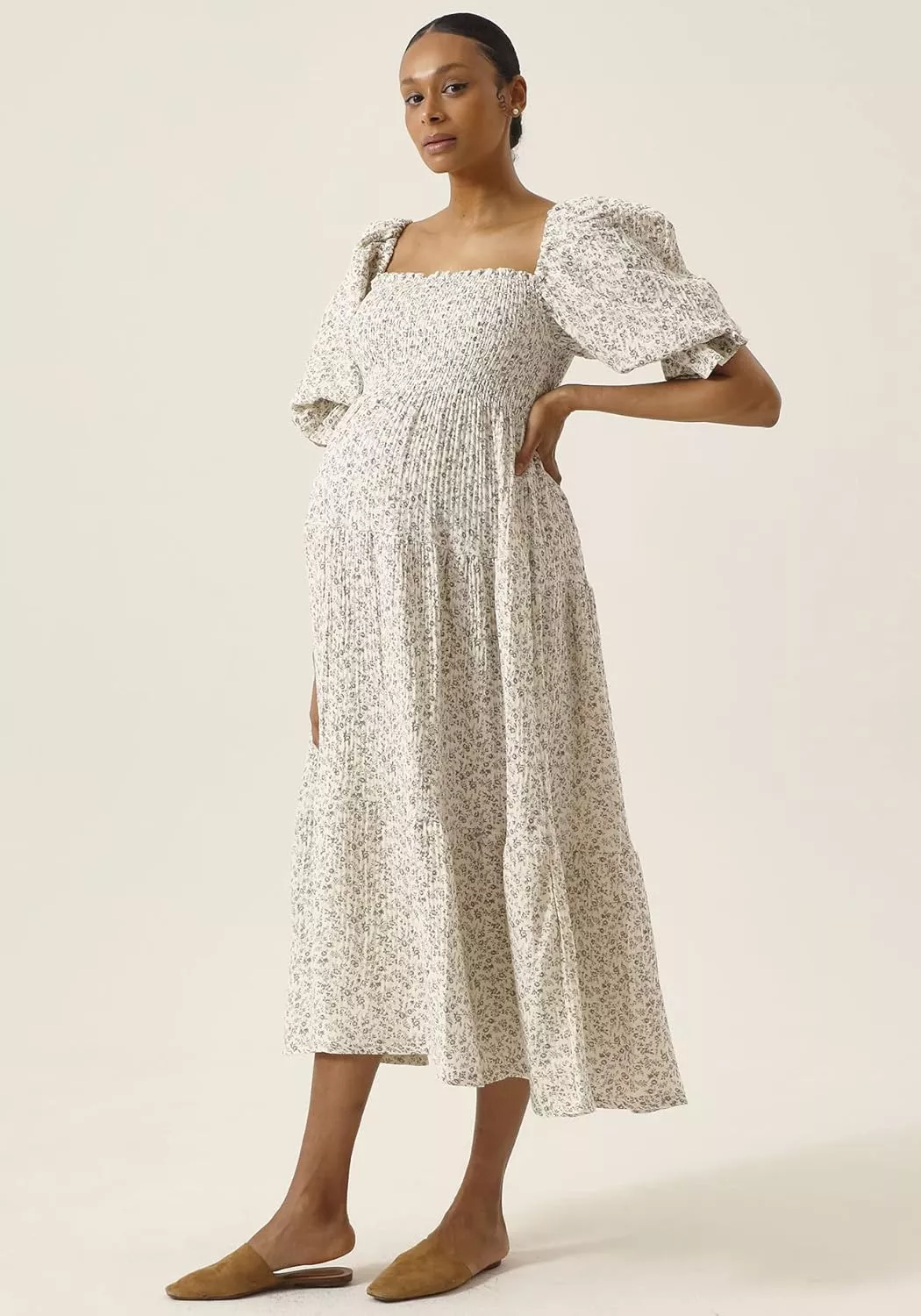 NOTHING FITS BUT Women's Classic Linen Cotton Nursing Dress