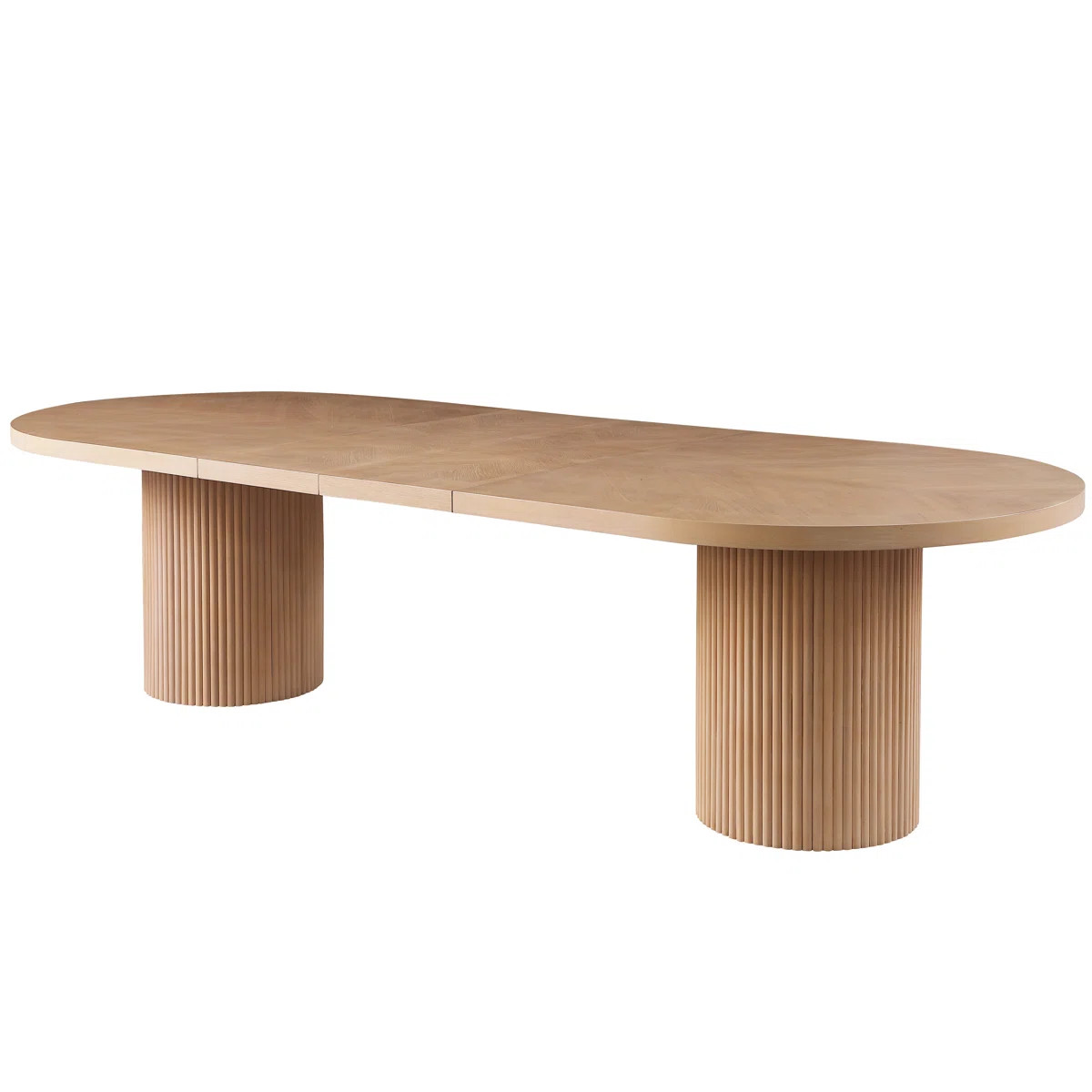Orlina Extendable Oak Oval Solid Wood Top Dining Table | Wayfair North America