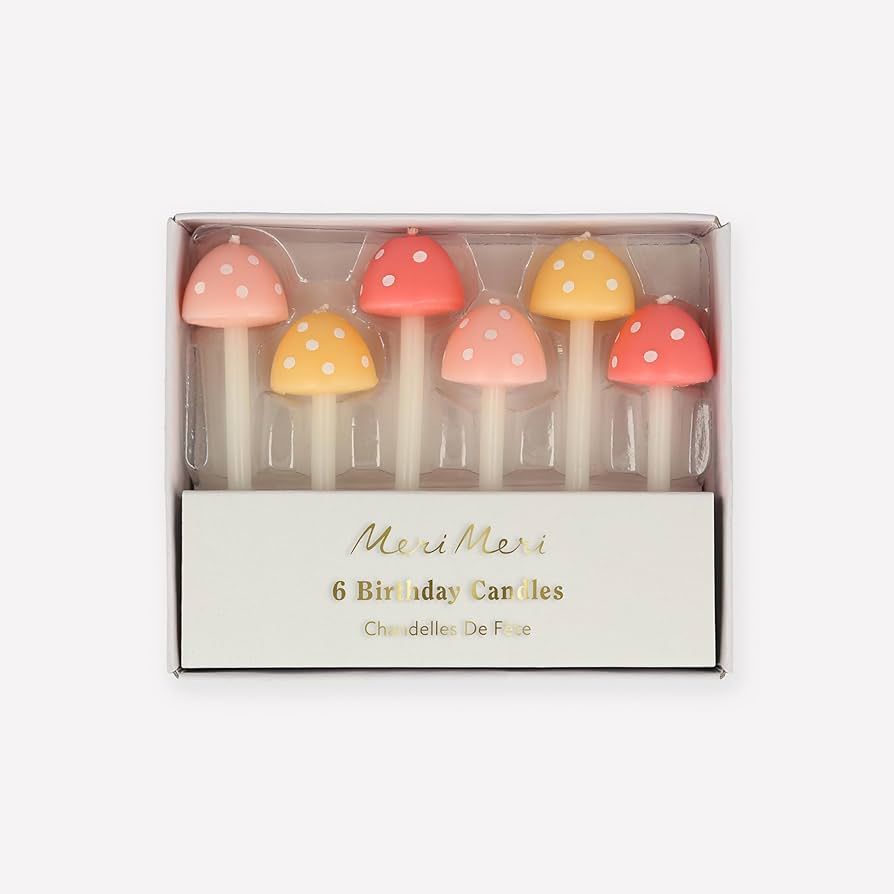 Meri Meri Mushroom Birthday Candles (Pack of 6) | Amazon (US)
