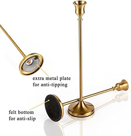 Candle Holder, Set of 6 Gold Candlestick Holders for Taper Candle, Candle Sticks Long Stem Holder... | Amazon (US)