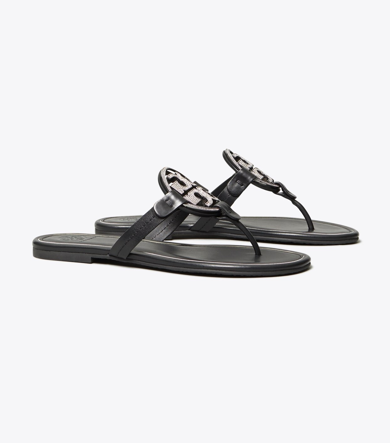 Tory Burch Miller Crystal-logo Sandal, Leather: Women's Shoes | Tory Burch (US)