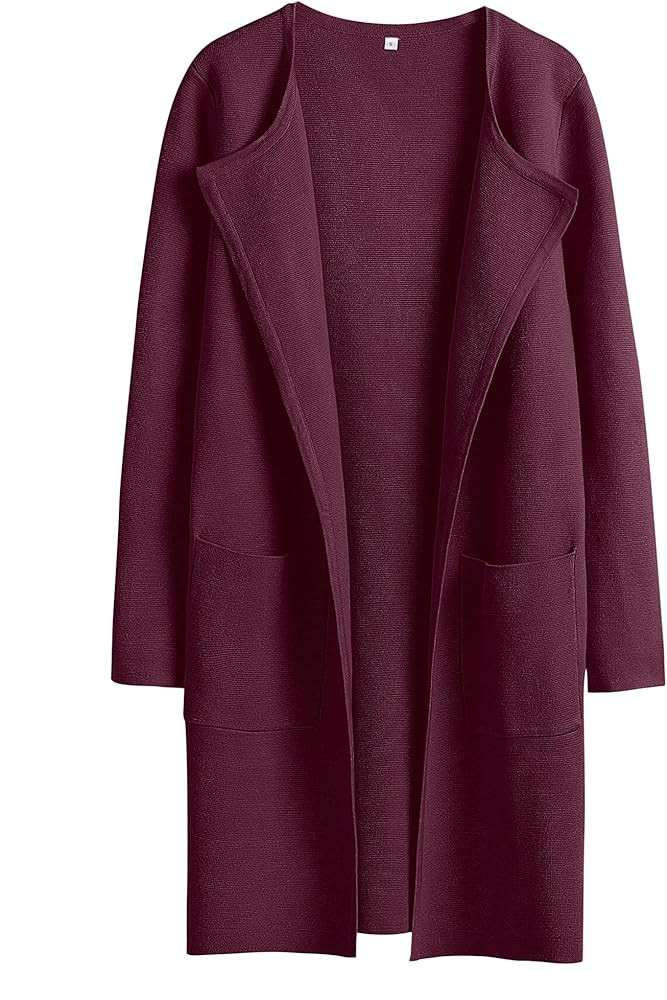 ANRABESS Womens Cardigan Sweater Open Front Knit Long Coatigan Dressy Casual Jacket Coat 2025 Fal... | Amazon (US)
