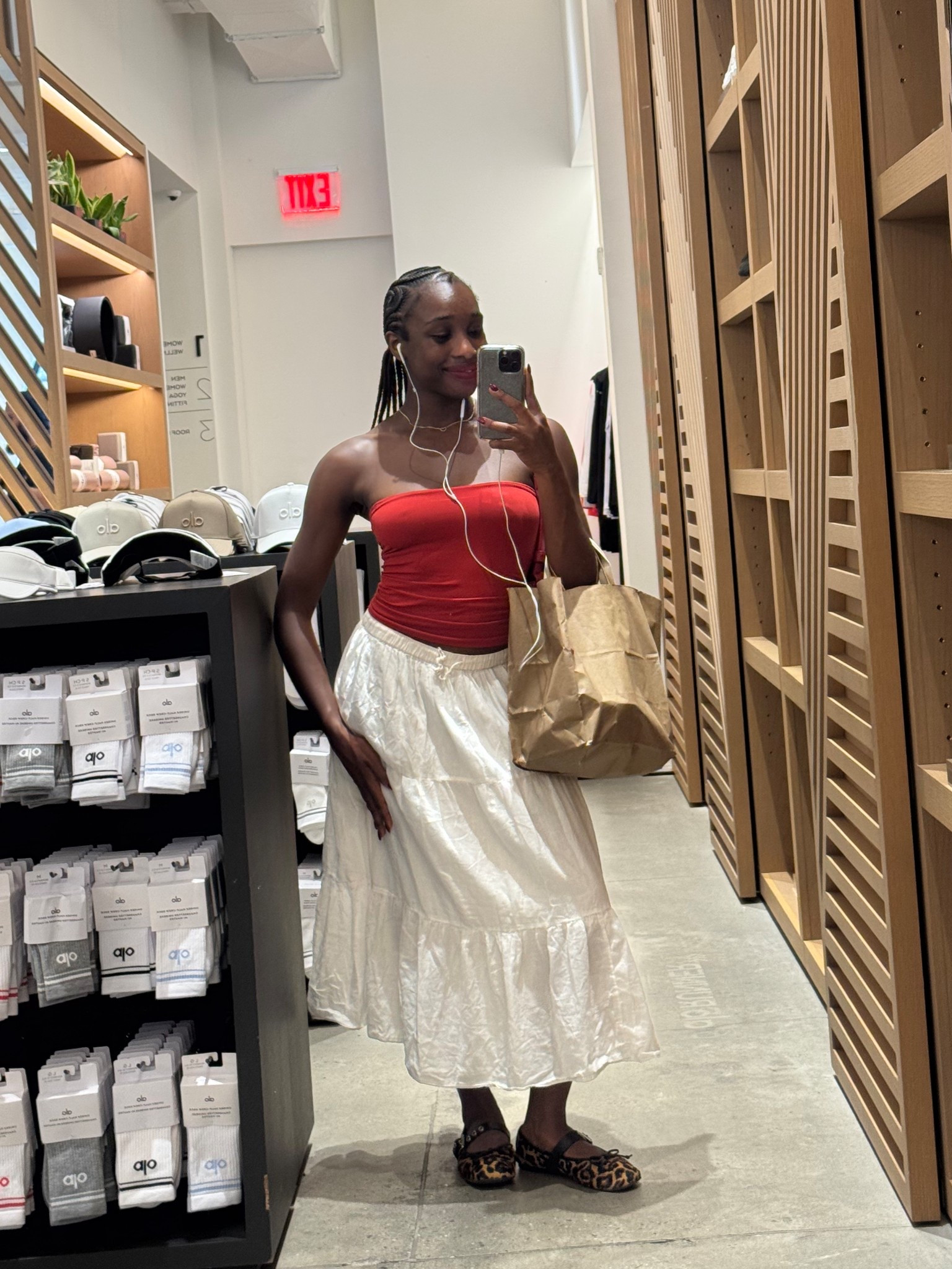 White cotton maxi skirt