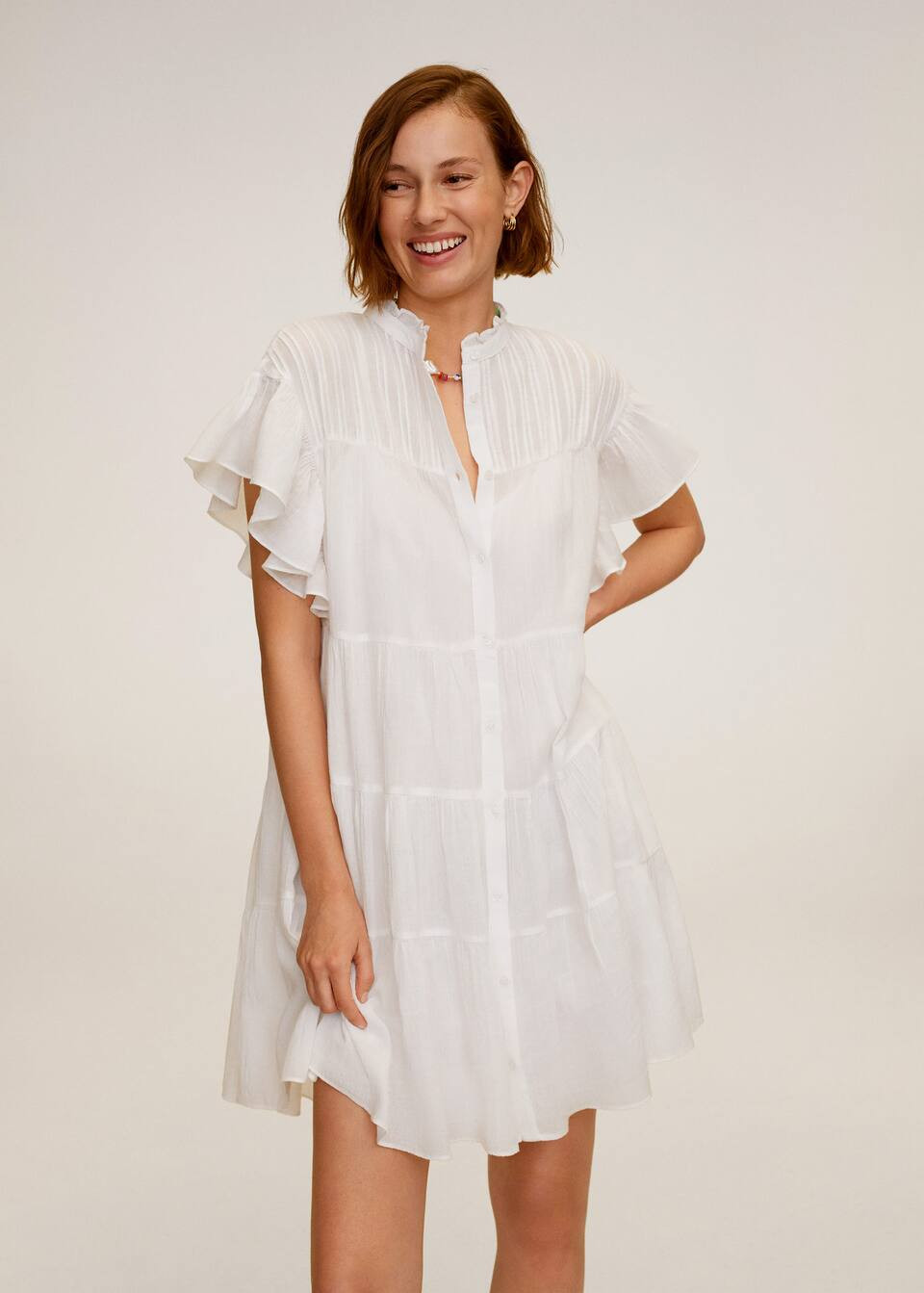 Ruffled sleeve dress | MANGO (US)