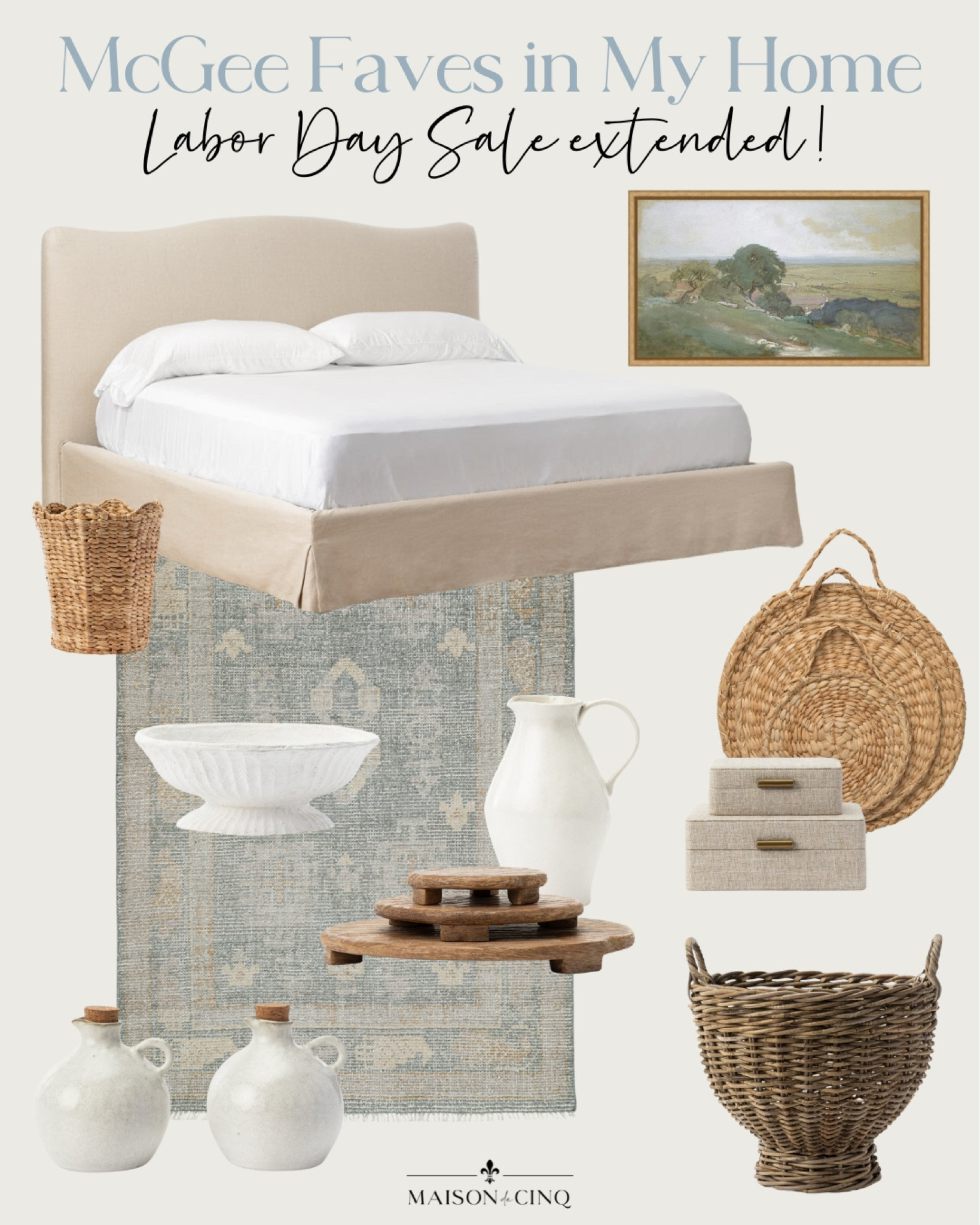 McGee favorites and ones I own and love!! And the Labor Day sale is still going on today!

Home decor, bed, headboard, basket, area rug, artwork, wall decor, kitchen decor, bowl, tray 

#LTKHome #LTKSaleAlert #LTKFindsUnder50