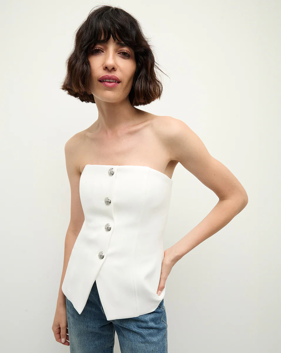 Veronica Beard Forman Bustier Top Off-White | Veronica Beard