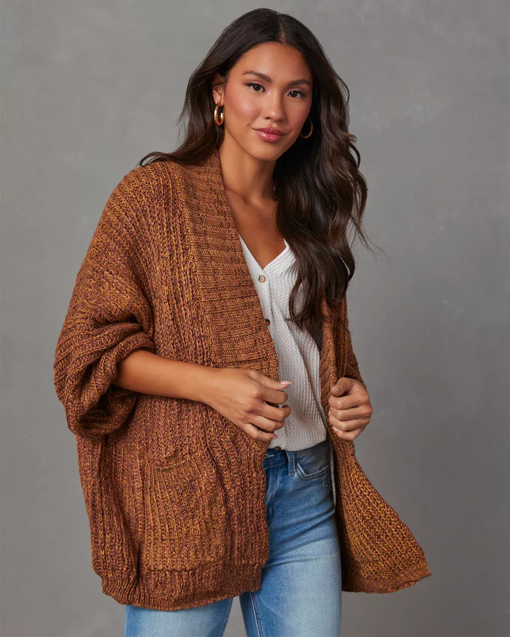 Cara Oversized Handknit Knit Sweater - Natural