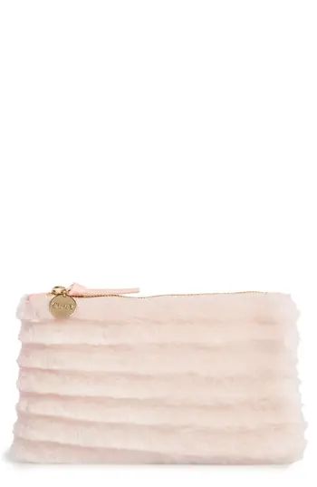Clare V. Genuine Shearling Pouch - Pink | Nordstrom