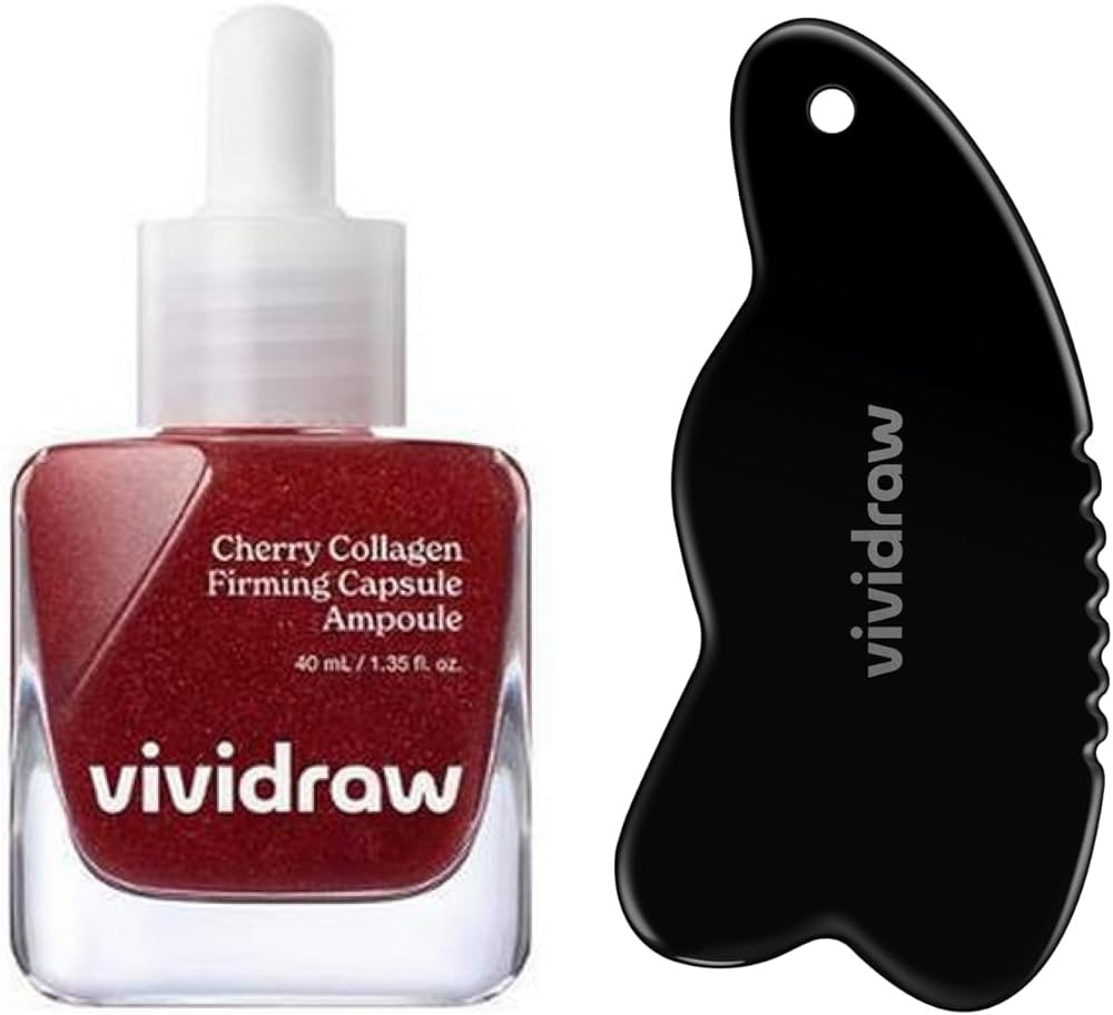 Cherry Collagen Firming Capsule Ampoule + Free Guasha | Anti-Aging Serum with Collagen & Bakuchio | Amazon (US)