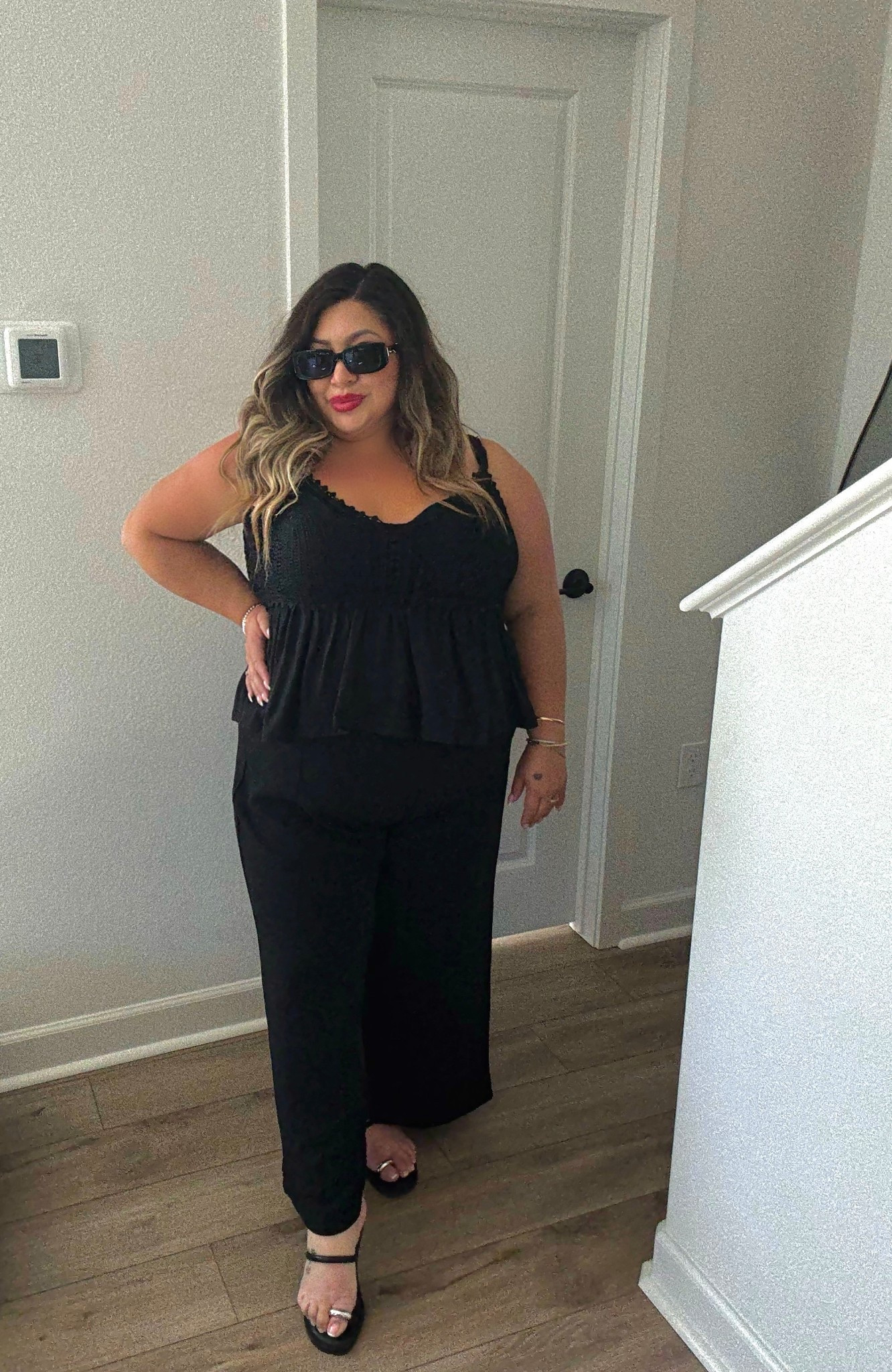 Easy and flowy crotchet top and wide leg pants with pockets. 🖤

#LTKPlusSize #LTKSeasonal #LTKMidsize