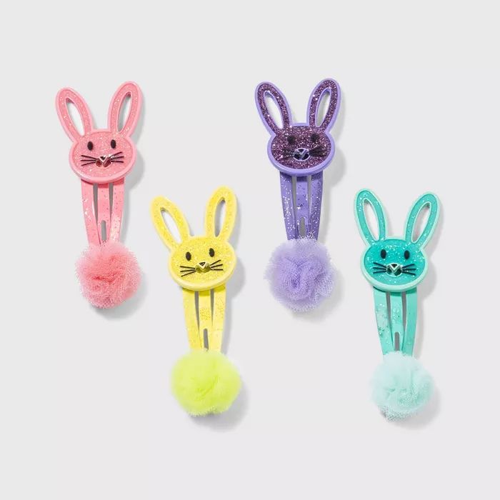 Girls' 4pk Easter Bunny Hair Clip Set - Cat & Jack™ | Target