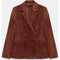 Zara - 100% Leather Fitted Blazer - Brick - L - Woman | Zara US