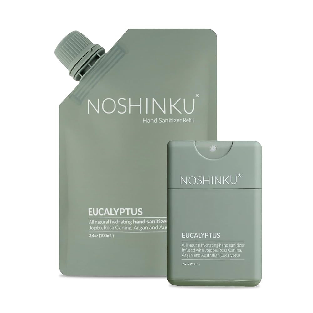 Noshinku Eucalyptus Pocket Hand Sanitizer Refill Kit: Refill Pouch + Sprayer Bundle | Organic Ant... | Amazon (US)