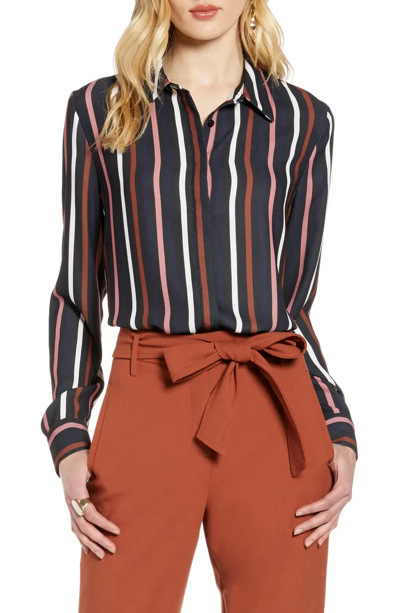 Hidden Button Long Sleeve Blouse | Nordstrom
