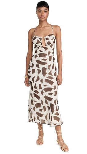 Runaway the Label Women's Astora Midi Dress, Lazure Chocolate, Brown, Print, XL | Amazon (US)