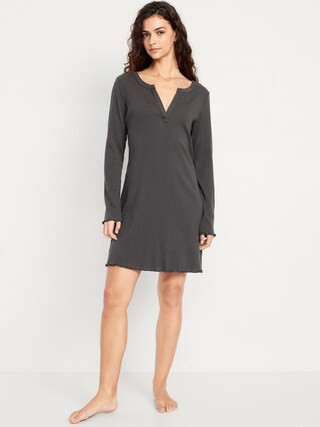 Long-Sleeve Pointelle Nightgown | Old Navy (US)
