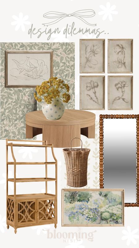 Links from this weeks design dilemmas! I saved my designs to my story highlights on Instagram! 

Art wallpaper mirror bookshelf coffee table vase basket frame tv THEBLOOMINGNEST 

#LTKfindsunder50 #LTKhome #LTKSeasonal