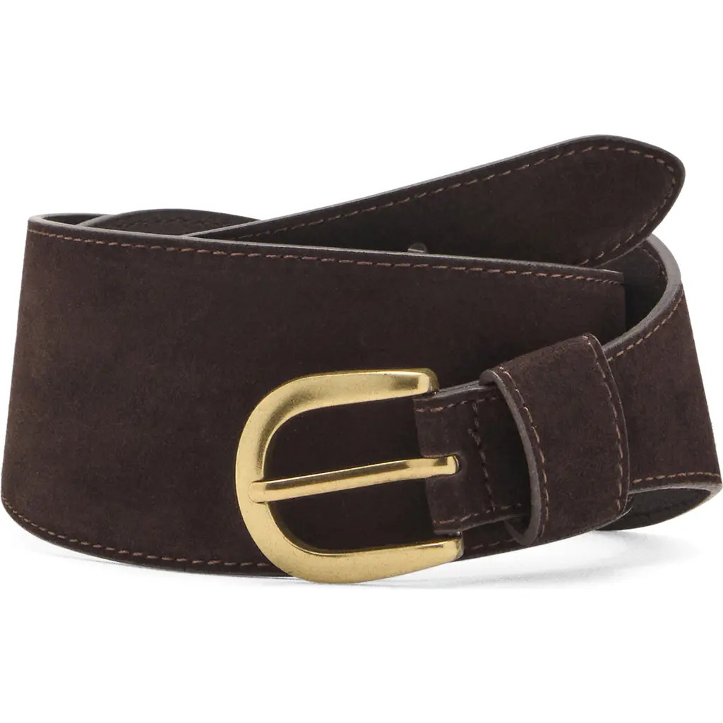 MANGO Obi Suede Belt in Chocolate at Nordstrom, Size Small | Nordstrom