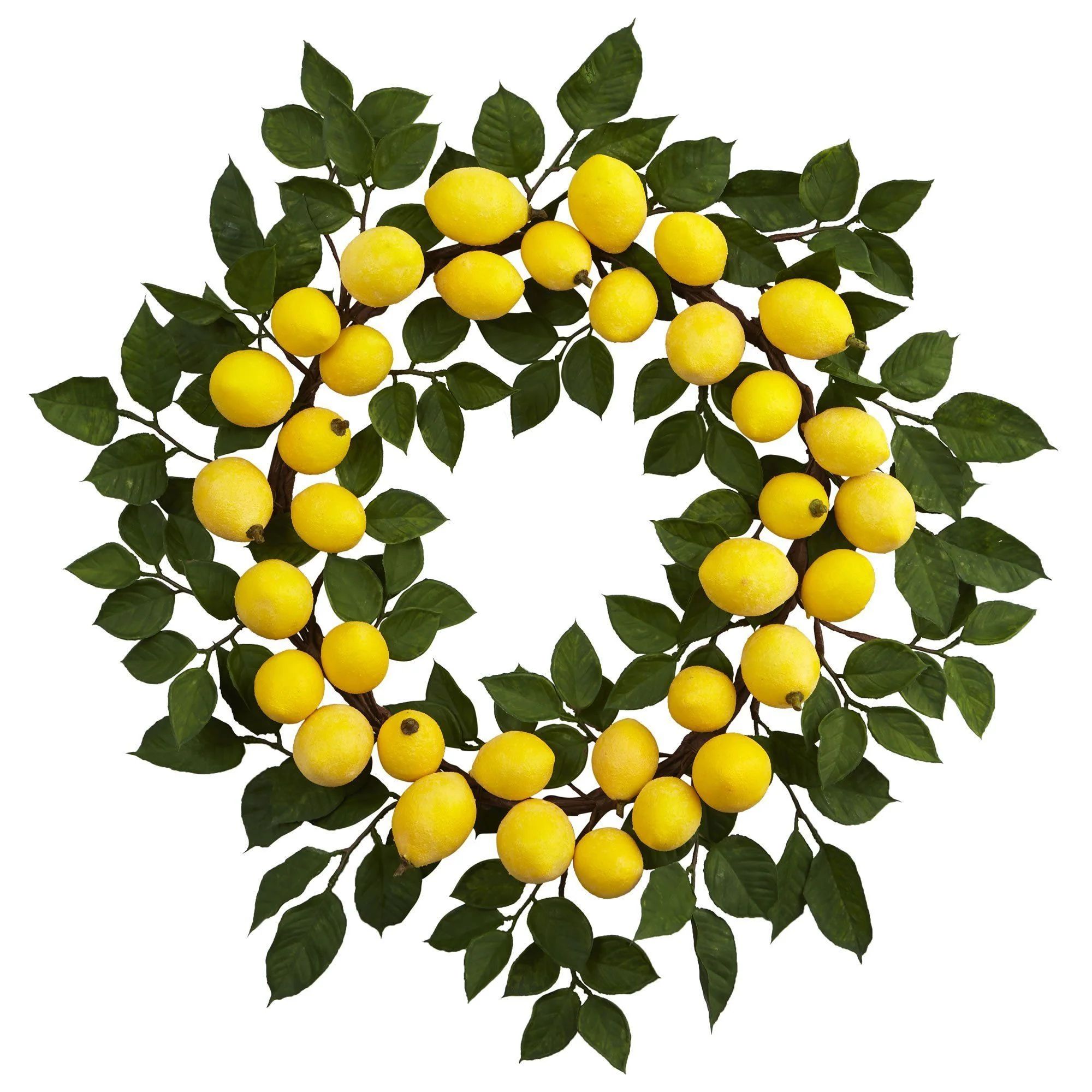 24” Lemon Wreath | Nearly Natural | Nearly Natural