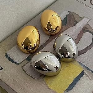 Chunky Gold Hoop Earrings for Women, Lightweight Waterdrop Hollow Open Hoops Tear Drop Silver Gol... | Amazon (US)
