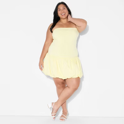 Women's Mini Babydoll Dress - Wild Fable™ Light Yellow 1X | Target