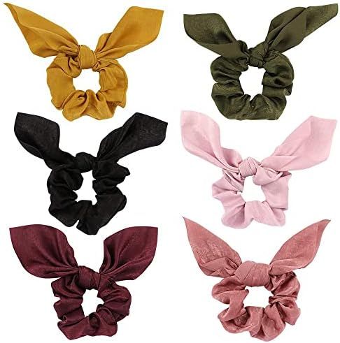 Jaciya Bow Hair Scrunchies Silk Bunny Ears Bowknot Hair Ties Cute Satin Scrunchies with Bows for Gir | Amazon (US)