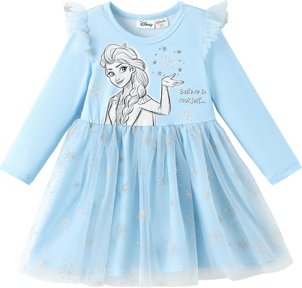 Disney Princess Frozen Minnie Mouse Dress Girls Sparkle Ruffle Tulle Tutu Birthday Party Fall Out... | Amazon (US)