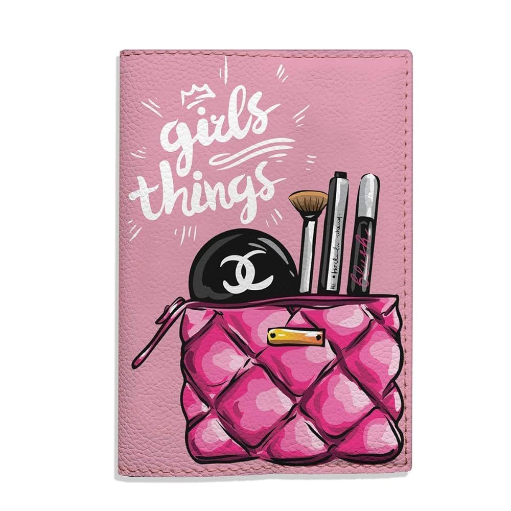 Girls things pink travel passport holder eco - leather cover for documents | Amazon (US)