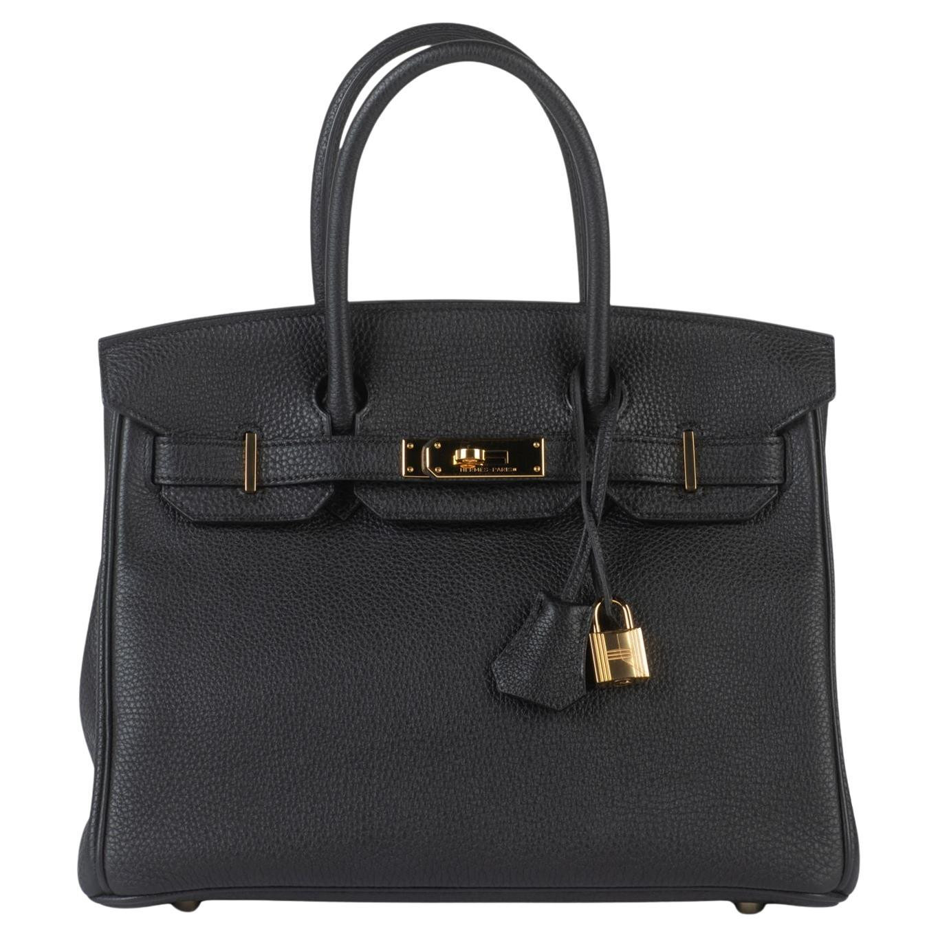 Hermès Birkin 30 Black Togo Gold Leather | 1stDibs