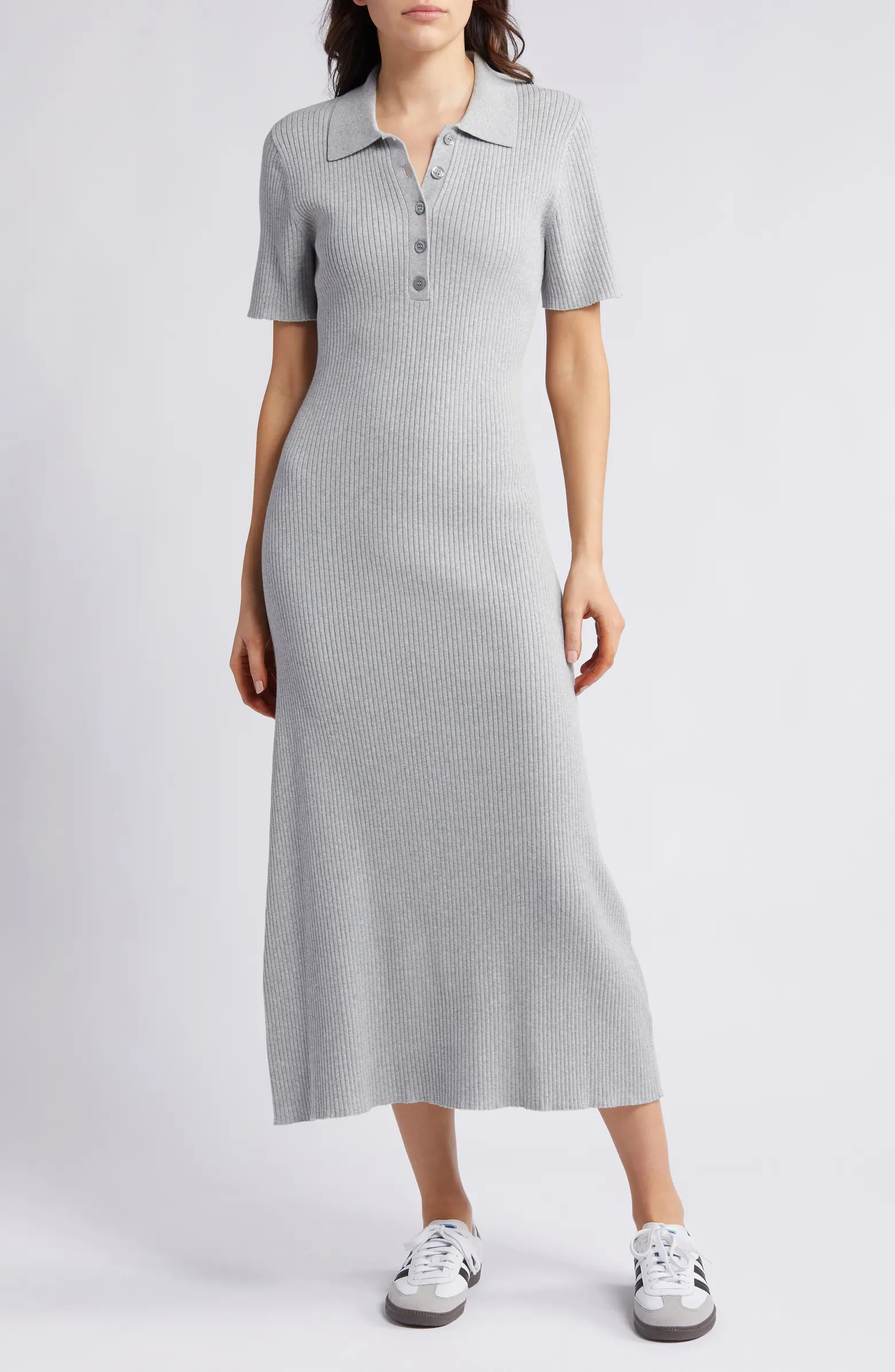 Polo Rib Cotton Blend Sweater Dress | Nordstrom