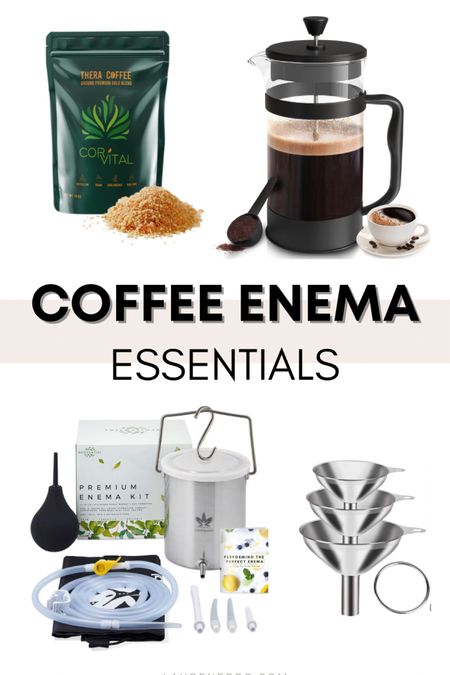 Coffee enema essentials!
.
.
.
French press, organic coffee, enema kit, enema bucket, stainless steel funnel

#LTKfindsunder50 #LTKhome #LTKU