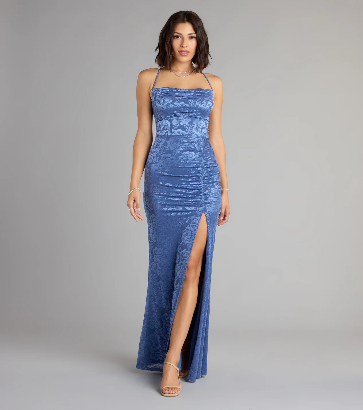 Kehlani Formal Floral Lace Slit Mermaid Dress | Windsor Stores