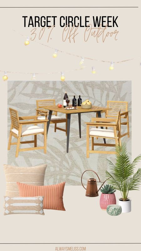 Target outdoor furniture is 30% this week! Loving this look. If you are in need of outdoor decor now is the time to grab it! Love the outdoor pillows. Available in tons of colors. Rug is a great neutral addition to any space!

Target 
Home Sale
Outdoor Decor

#LTKxTarget #LTKhome #LTKsalealert