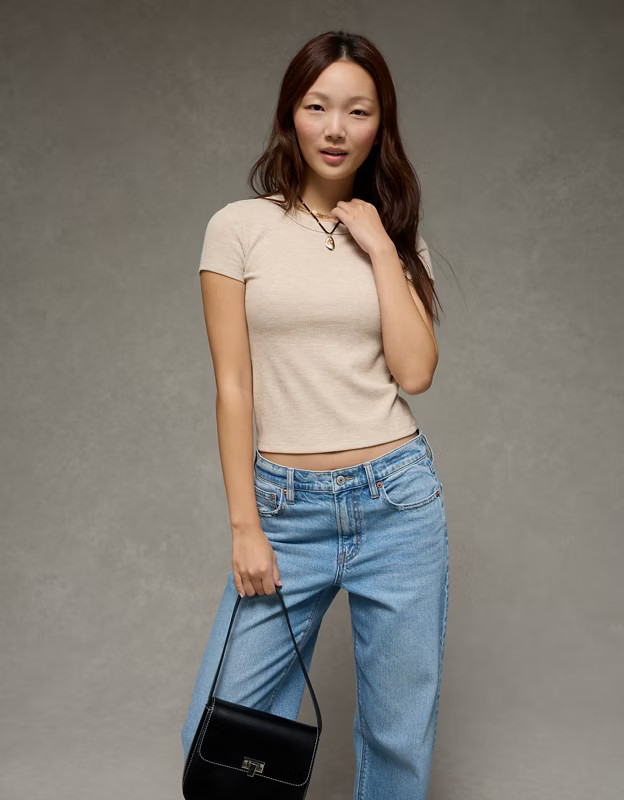 AE Waffle Hey Baby Tee | American Eagle Outfitters (US & CA)