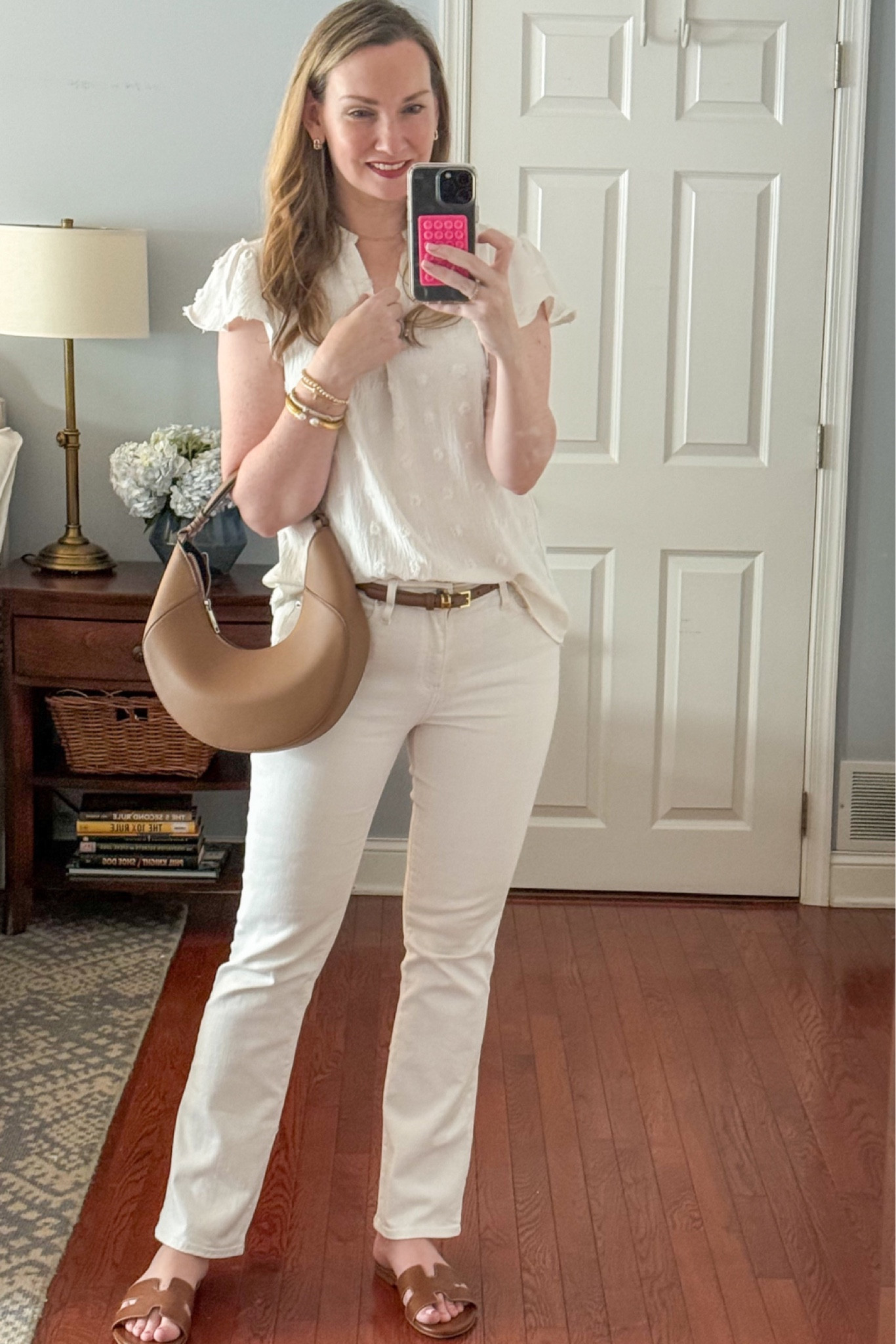 All white to dinner.
5’10 size 8 
Wearing jeans in regular length with flats  

#LTKSummerSales #LTKStyleTip #LTKSeasonal