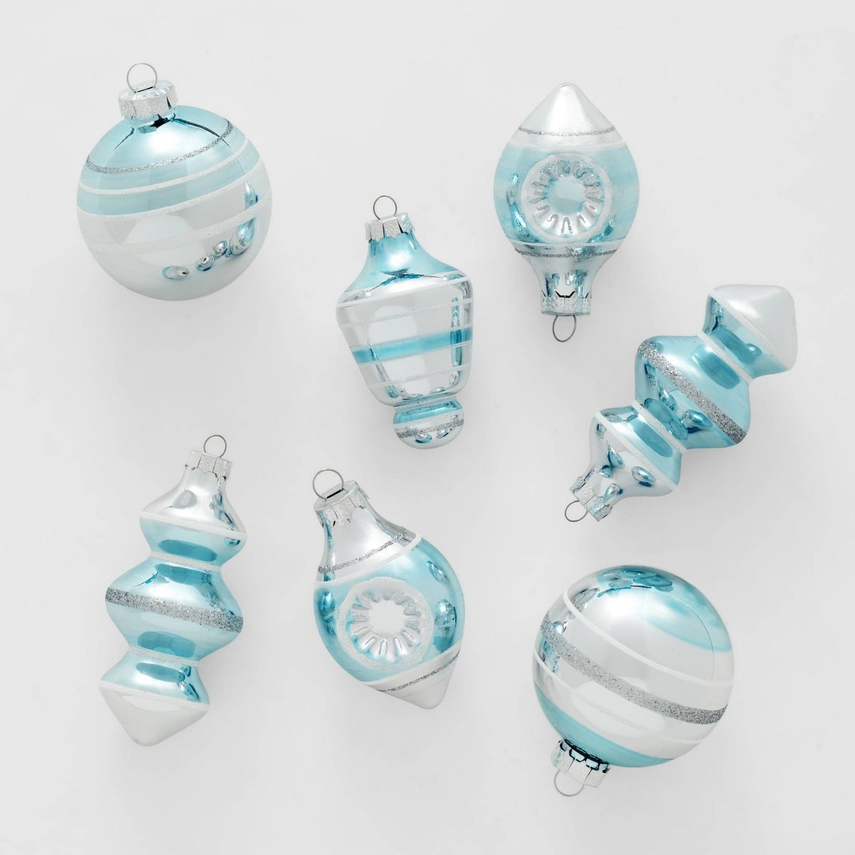 Striped Glass Christmas Tree Ornament Set 14pc - Wondershop™ | Target