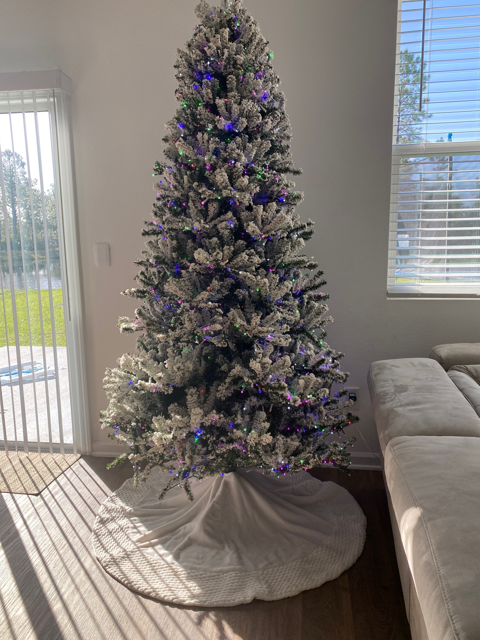7.5 starry light flocked Fraser fir led pre lit tree with timer 🫶🏻🫶🏻🫶🏻🌲more choices 🤲🏻