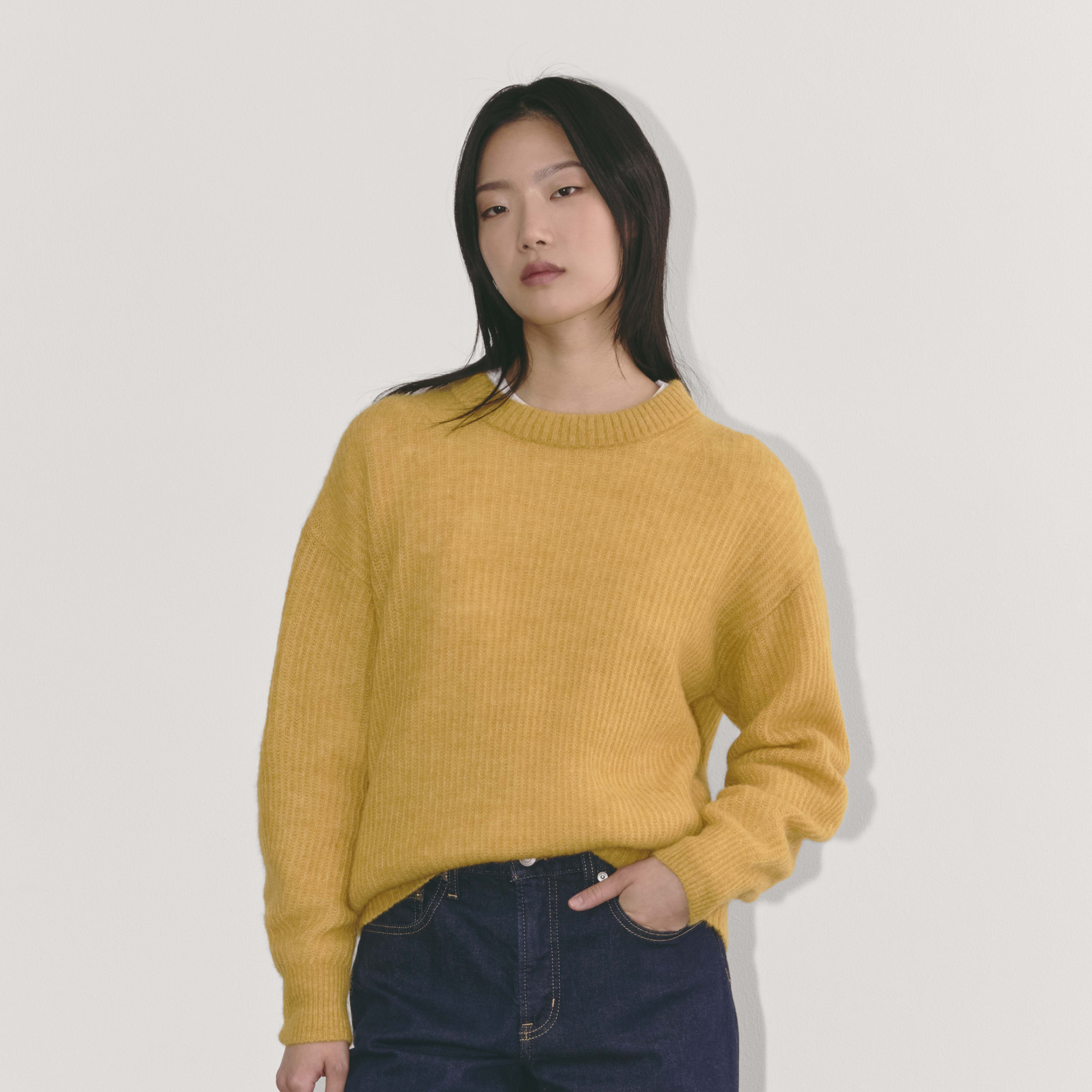 Women's Cocoon Crew in Alpaca Sweater by Everlane in Golden Yellow, Size XXL | Everlane