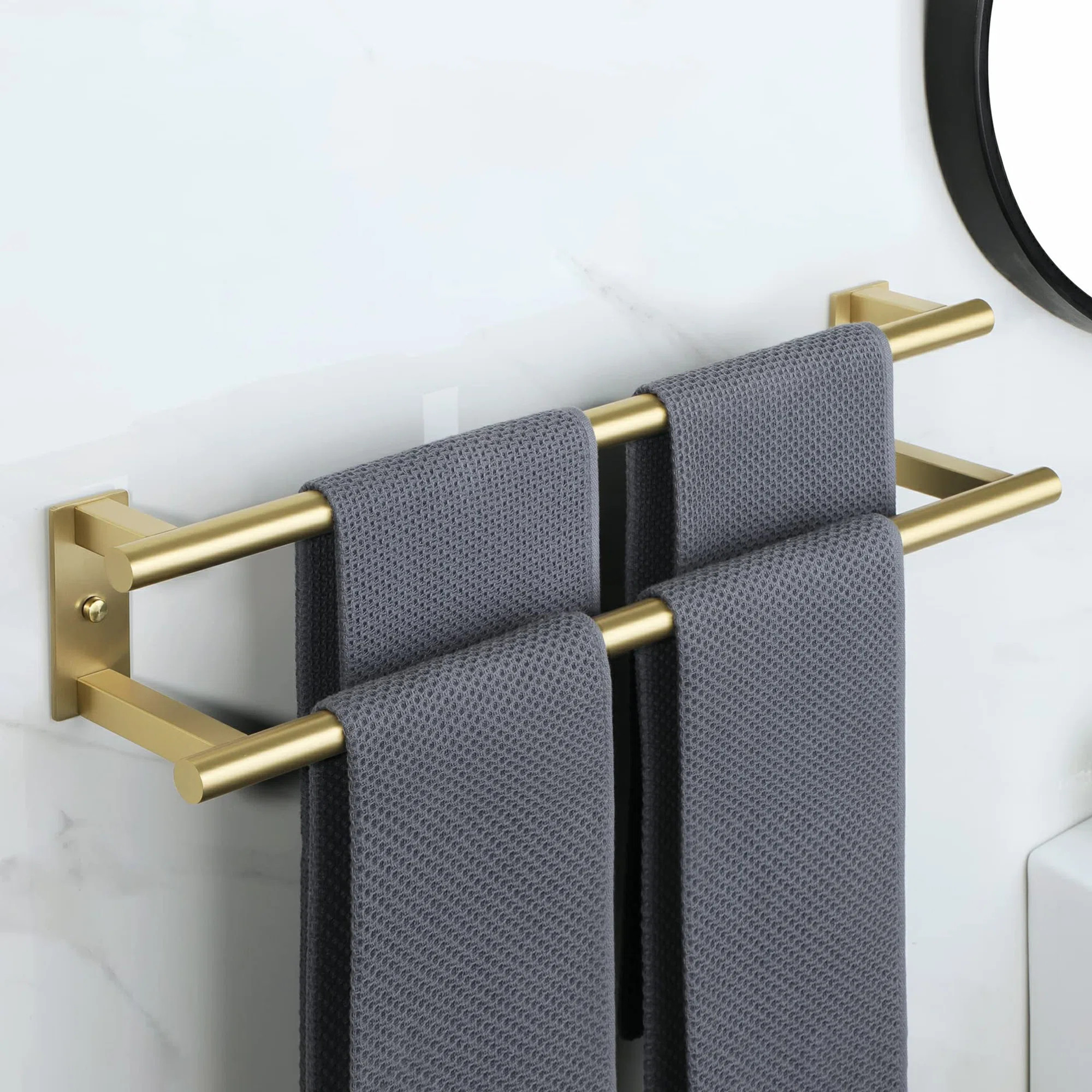 24" Wall Mounted Stainless Steel Bathroom Towel Rack TowelRacks028 | Wayfair North America