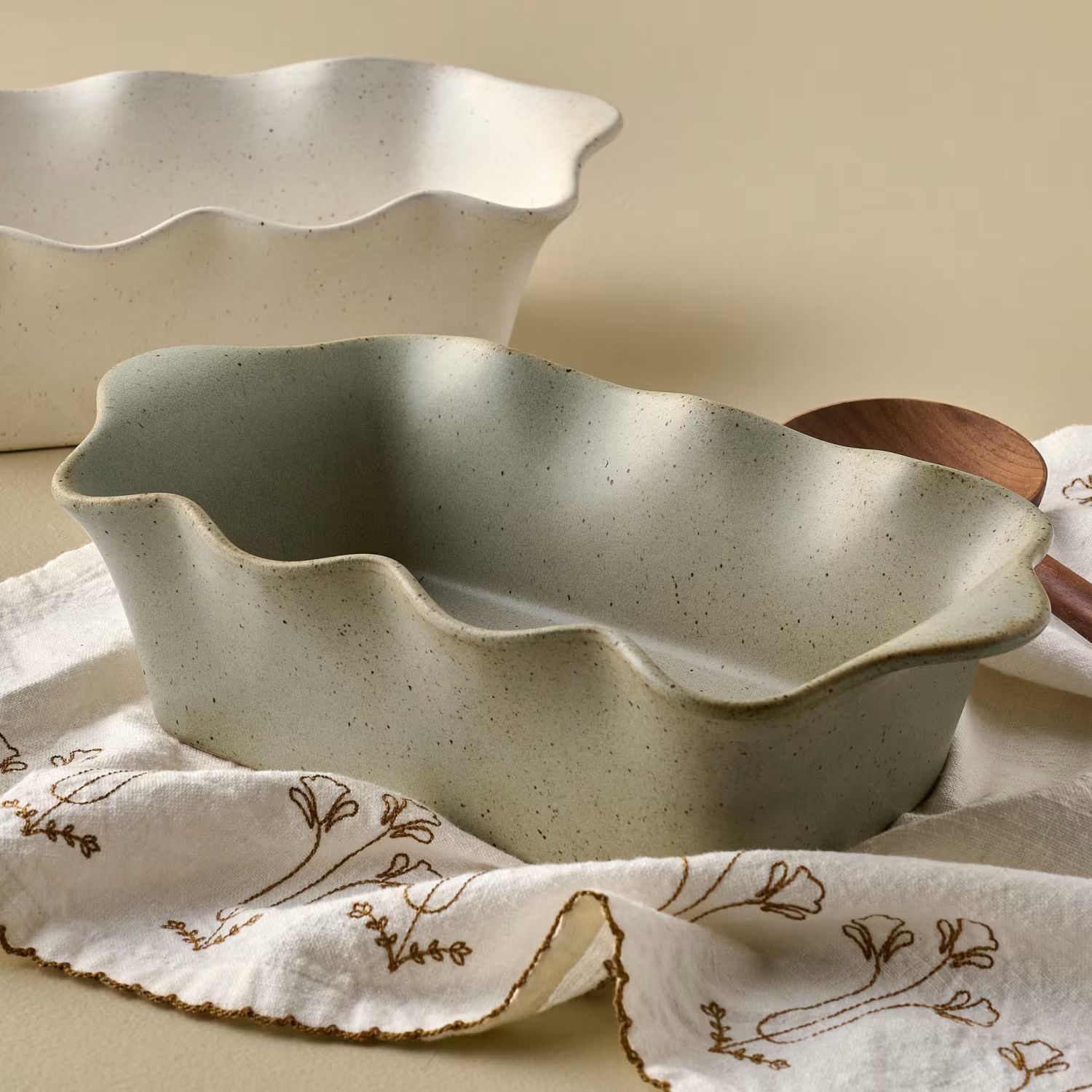 Loden Green Scalloped Loaf Pan | Magnolia