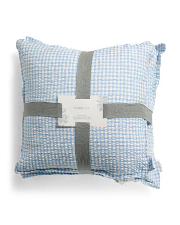 2pk 22x22 Seersucker Plaid Flange Square Pillows | TJ Maxx
