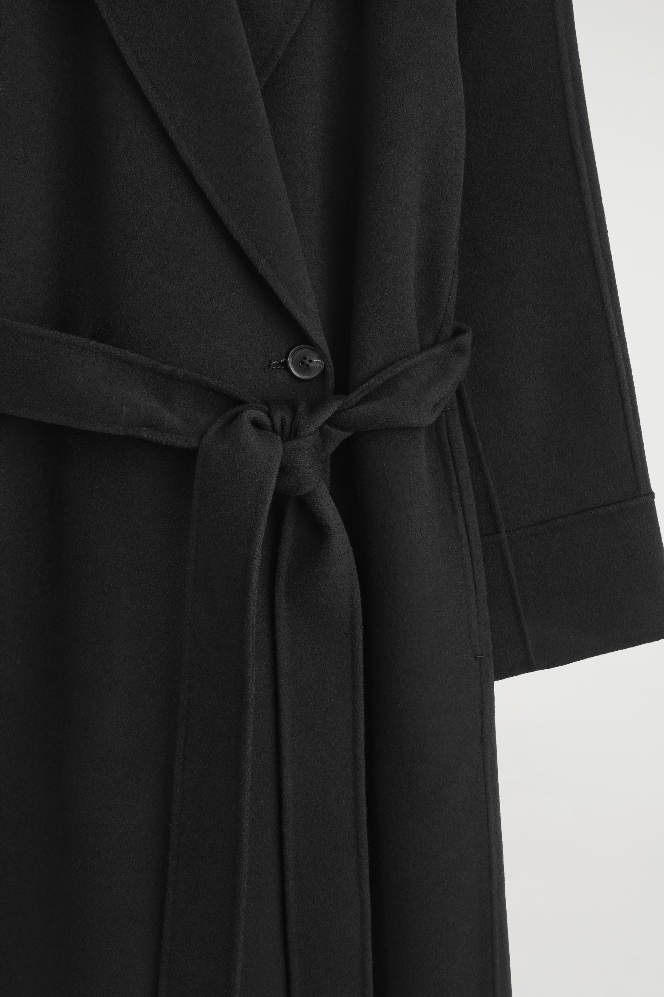 BELTED DOUBLE-FACED WOOL LONG COAT - BLACK | COS US | COS (US)